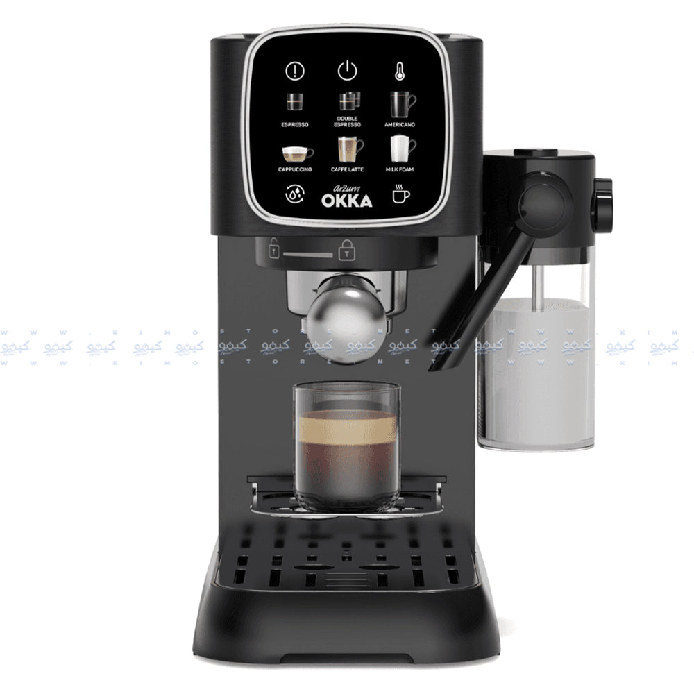 Arzum OKKA Solo M Semi Automatic Espresso Coffee Maker OK0032-05 1628W - Black Chrome