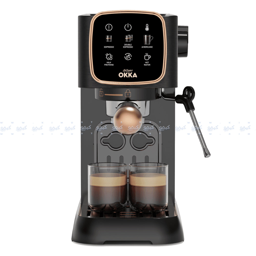Arzum OKKA Solo Semi Automatic Espresso Coffee Maker OK0034-0400 1628W - Black Copper