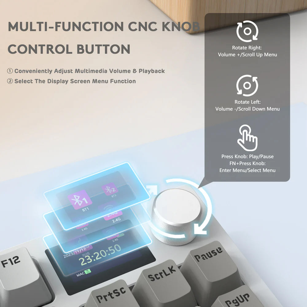Attack Shark K86 Blue Whale Switch Triple Mode Rechargeable Bluetooth Wireless & Wired RGB Gaming Keyboard English & Arabic