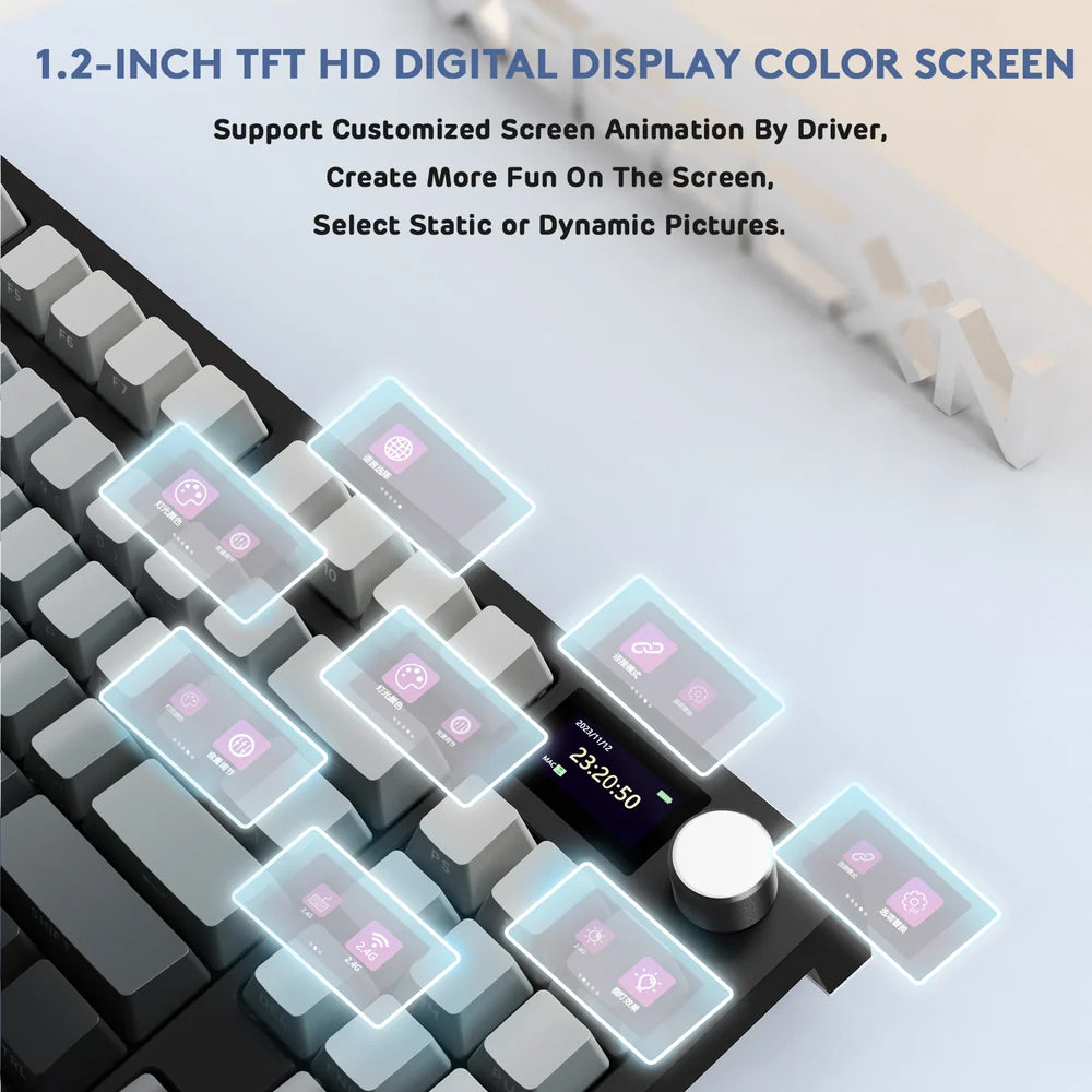 Attack Shark K86 Blue Whale Switch Triple Mode Rechargeable Bluetooth Wireless & Wired RGB Gaming Keyboard English & Arabic