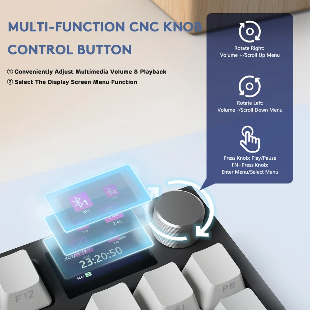 Attack Shark K86 Blue Whale Switch Triple Mode Rechargeable Bluetooth Wireless & Wired RGB Gaming Keyboard English & Arabic
