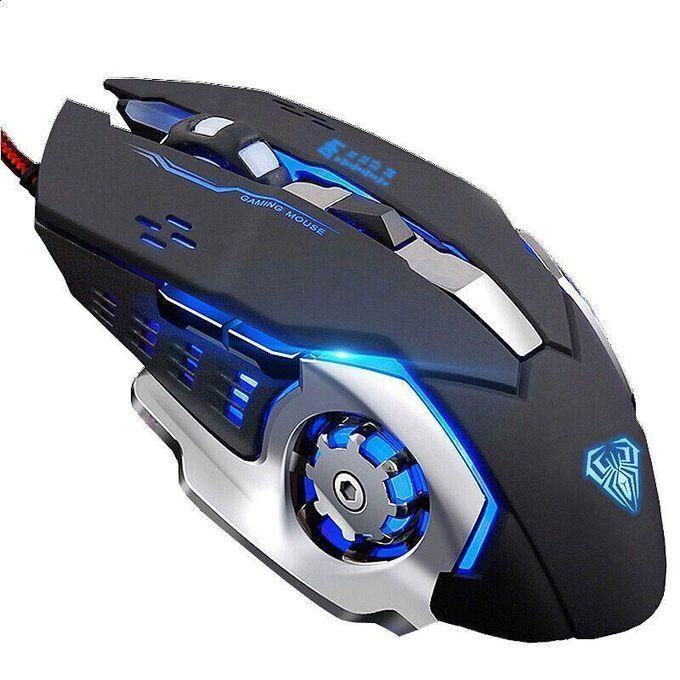 Aula S20 Wired Rainbow Gaming Mouse 2400Dpi - Black