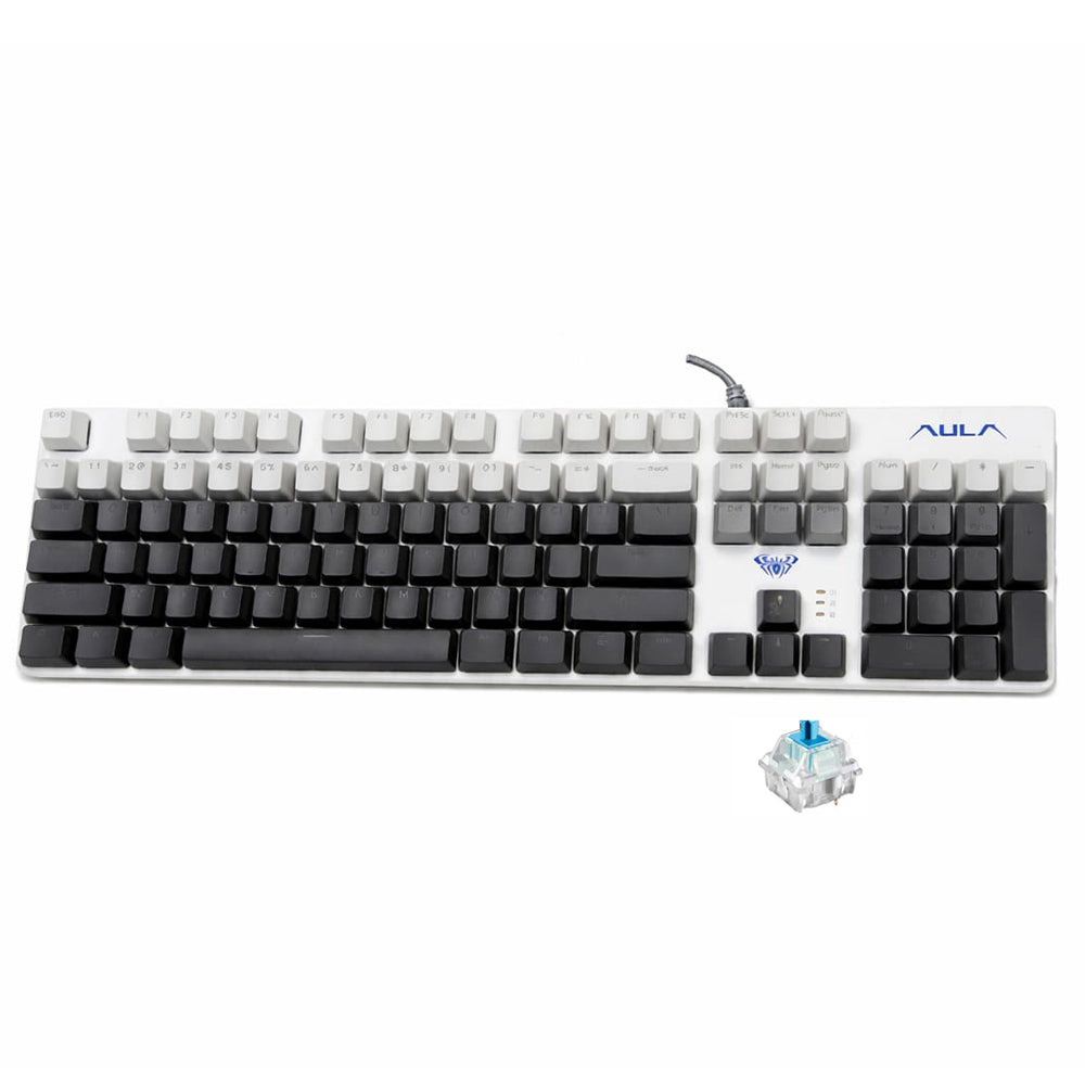Aula Wind F2068 Pro Blue Switch Wired Rainbow Gaming Keyboard English - Black x Gray