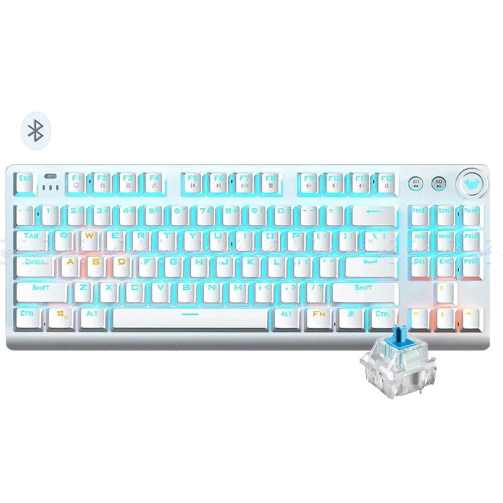 Aula Wind F3001 Blue Switch Bluetooth & Wired Gaming Keyboard English - White
