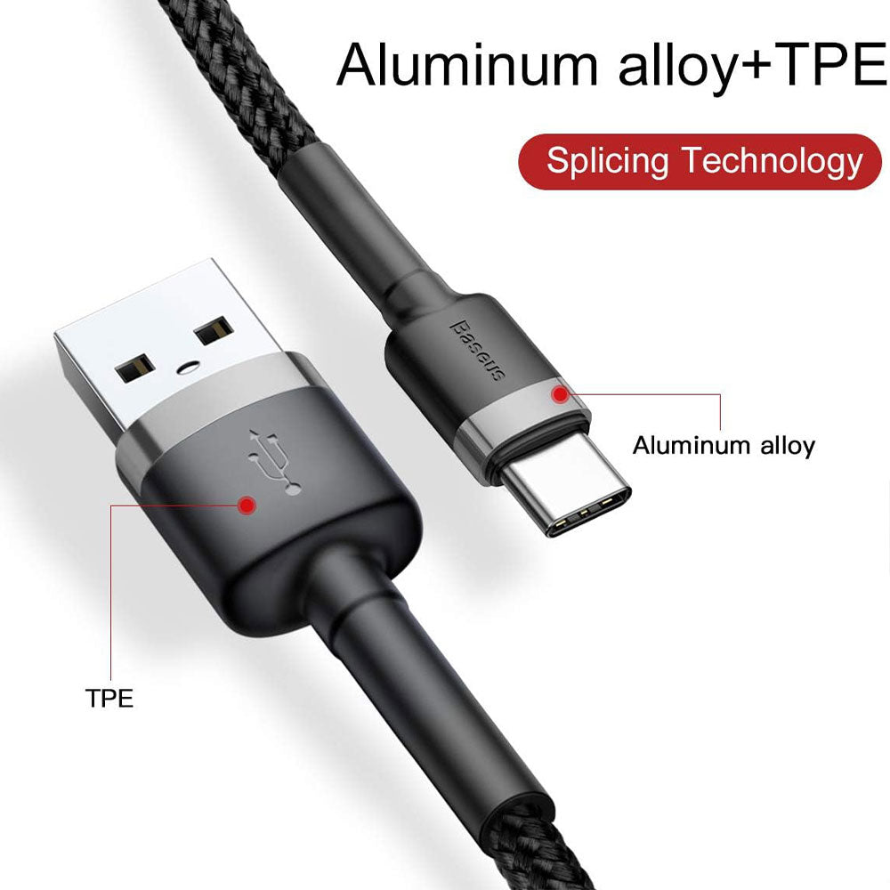 Baseus Cafule CATKLF-BG1 USB To Type-C Cable 3A Fast Charging 1m
