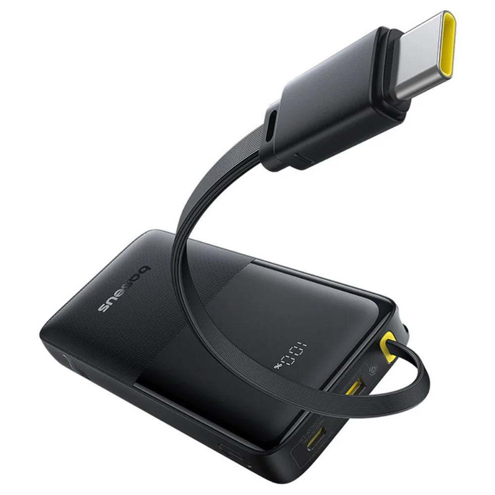 Baseus EnerFill FC51 Bipow 2 Pro PPBD2P-1022 Power Bank USB + Type-C 22.5W Fast Charging 10000mAh Built-in Type-C Cable - Black