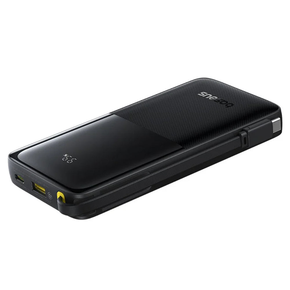 Baseus EnerFill FC51 Bipow 2 Pro PPBD2P-1022 Power Bank USB + Type-C 22.5W Fast Charging 10000mAh Built-in Type-C Cable - Black