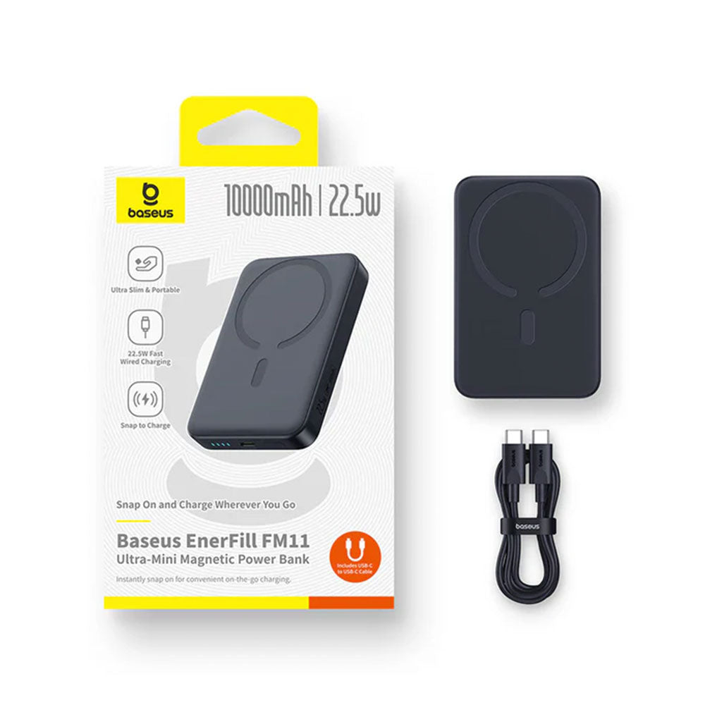 Baseus EnerFill FM11 PPFM11-1022 Magnetic Wireless Power Bank Type-C 22.5W Fast Charging 10000mAh - Black