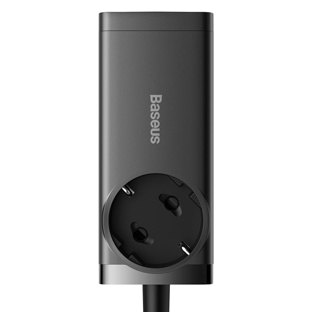 مشترك كهرباء باسيوس منفذ + منفذين تايب سي + منفذين يو اس بي 1.5 متر 4000 وات شحن سريع GaN3 Pro CCGAN65-1ACE - أسود