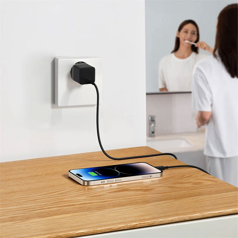 شاحن حائط باسيوس بمنفذ تايب سي بقوة 20 وات شحن سريع CCGAN20E5-M