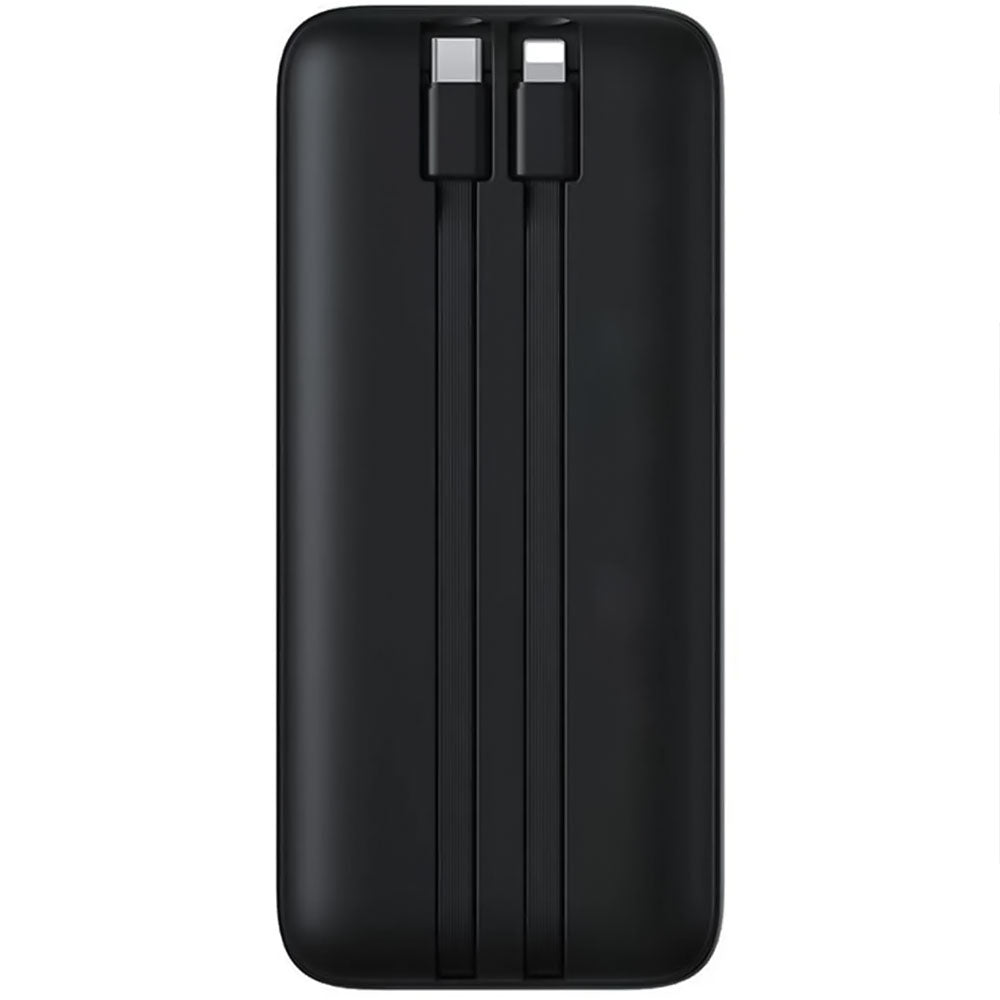 Baseus Lipow PPJP312 Power Bank USB + Type-C + Micro 22.5W Fast Charging 20000mAh Built-in 2 Cables - Black
