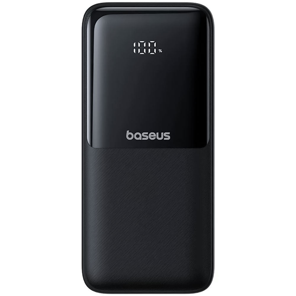 Baseus Lipow PPJP312 Power Bank USB + Type-C + Micro 22.5W Fast Charging 20000mAh Built-in 2 Cables - Black