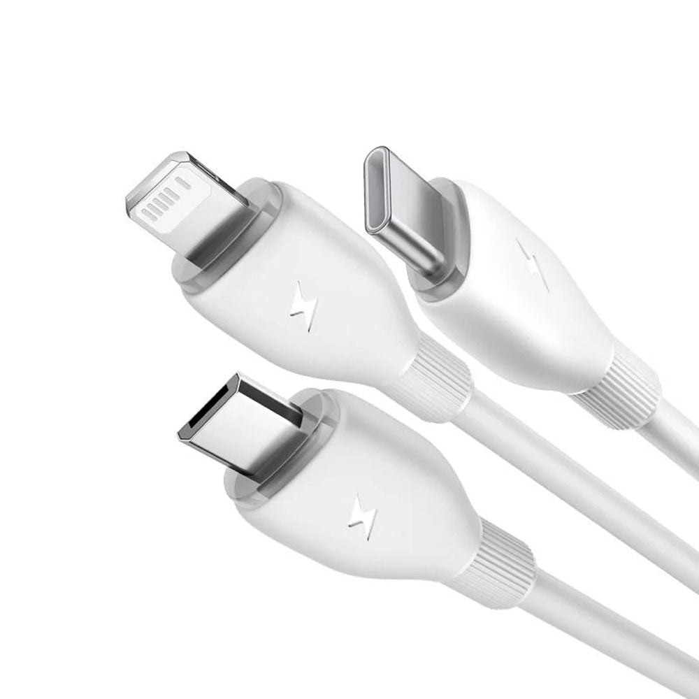 Baseus Ultra-Fast CB000161 USB To (Type-C + Micro + Lightning) 3in1 Cable 3.5A Fast Charging 1.3m