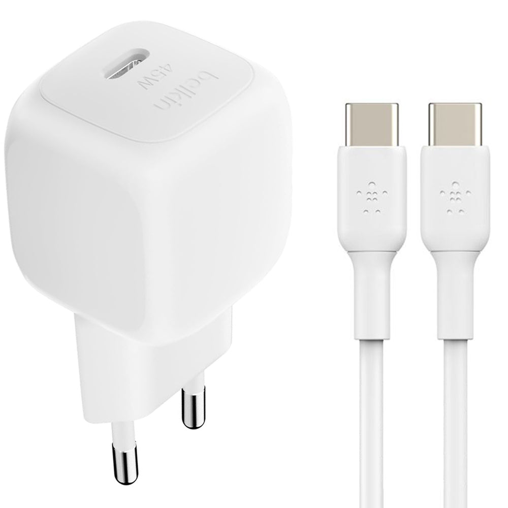Belkin BoostCharge WCA013KQ Wall Charger Type-C + Type-C Cable 45W Fast Charging - White