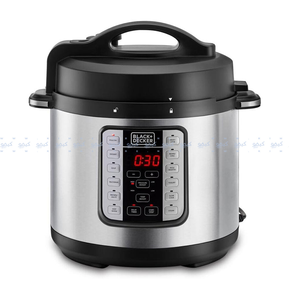 حلة ضغط كهربائية بلاك + ديكر 7 في 1 6 لتر 1000 وات PCP1000-B5 EZ Smart Steam Pot