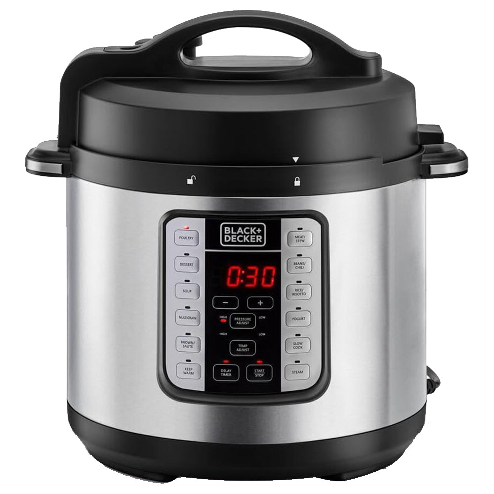 حلة ضغط كهربائية بلاك + ديكر 7 في 1 6 لتر 1000 وات PCP1000-B5 EZ Smart Steam Pot