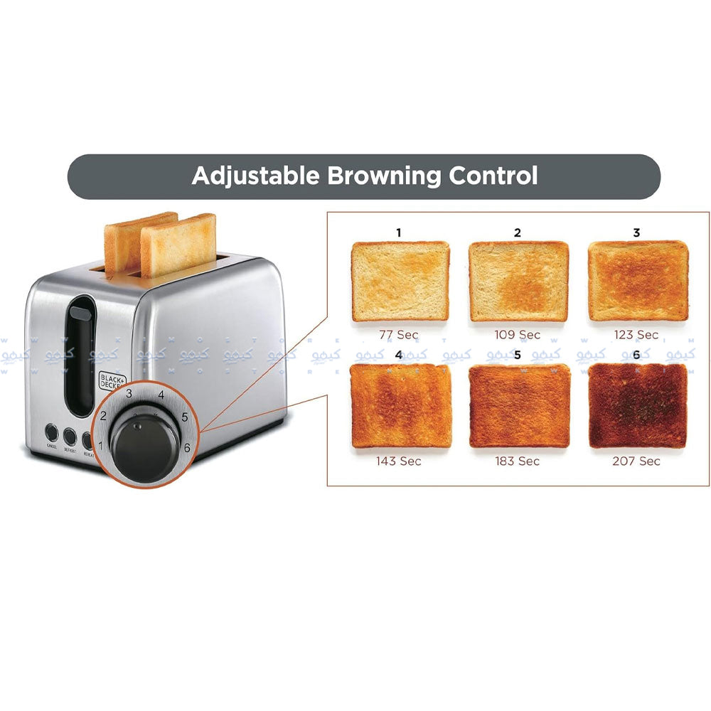 توستر بلاك + ديكر 1050 وات ET244-B5 - ستانيلس ستيل