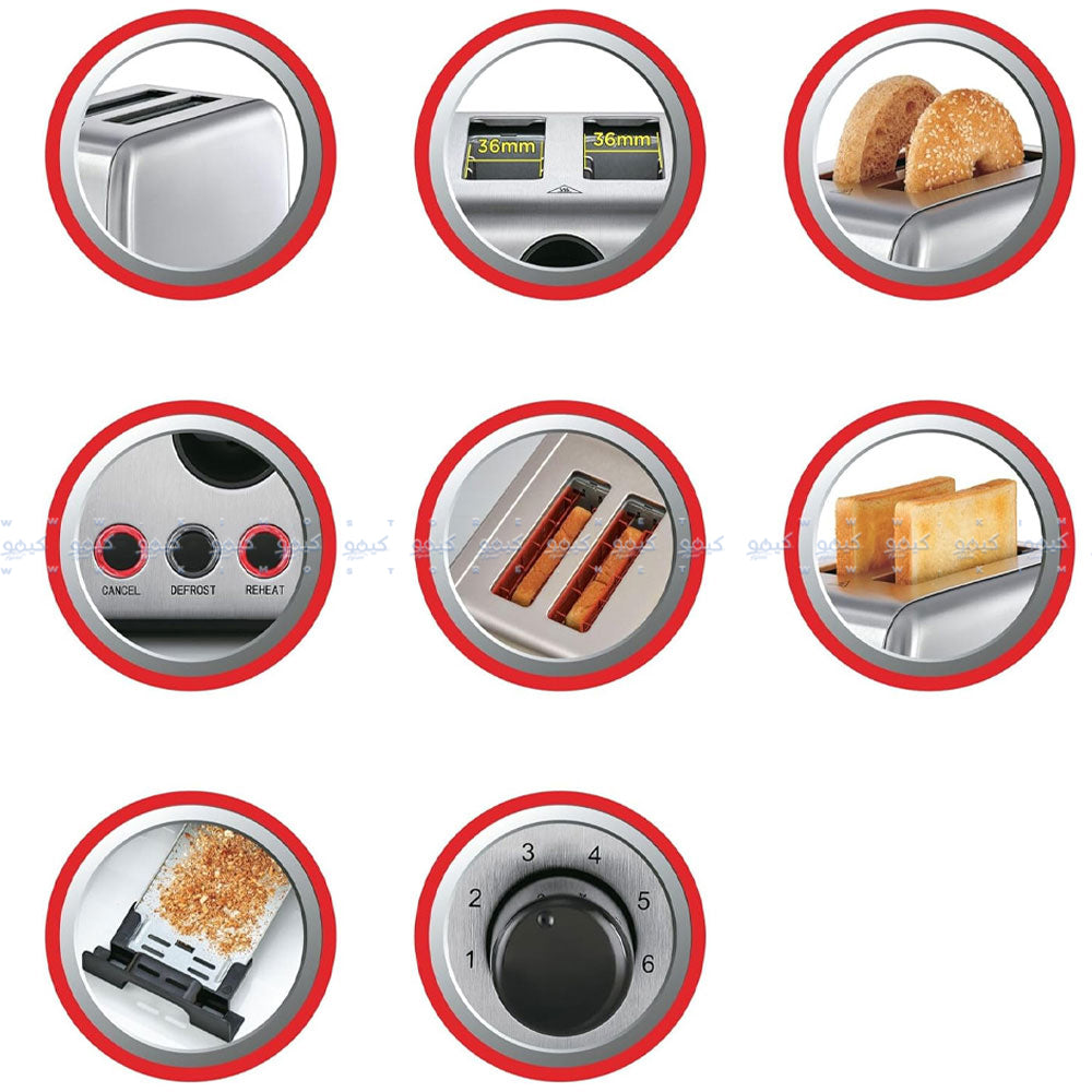 توستر بلاك + ديكر 1050 وات ET244-B5 - ستانيلس ستيل