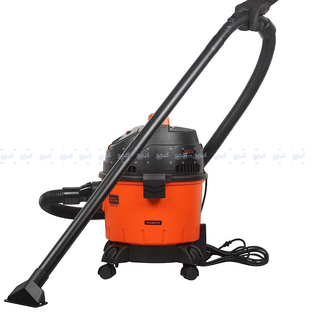 مكنسة كهربائية بلاك + ديكر رطب وجاف برميلية 15 لتر 1400 وات WDBD15