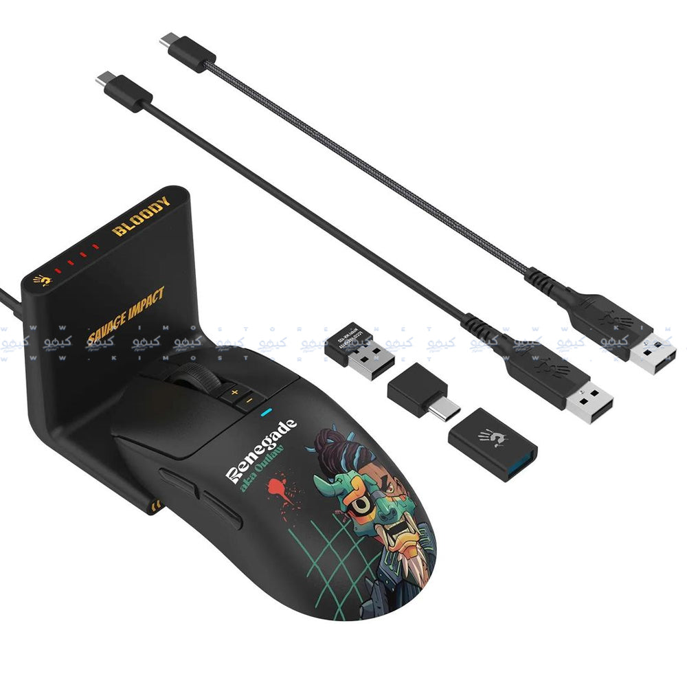 Bloody R72 Ultra Dou Dual Mode Rechargeable Wireless & Wired Gaming Mouse 20000Dpi - Renegade Midnight