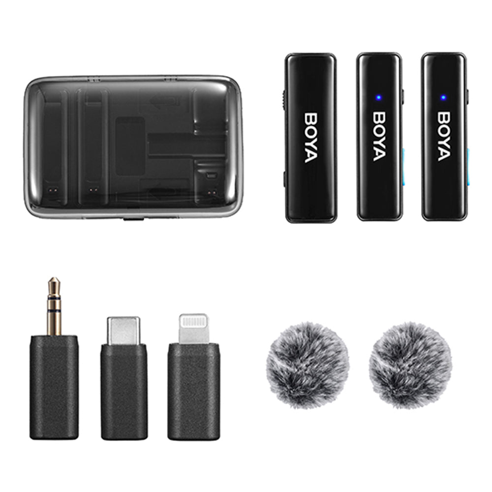 Boya BOYALINK All-in-one 2.4GHz Dual Channel Wireless Microphone System - Black