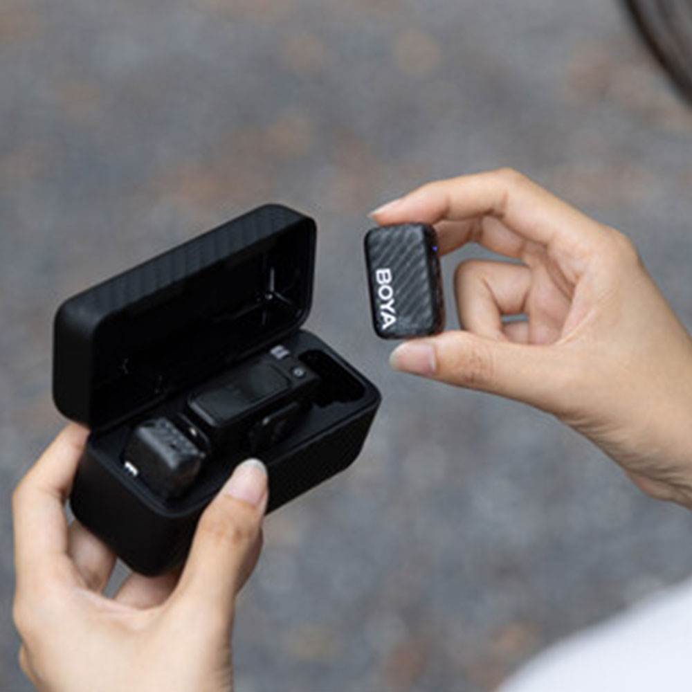 نظام ميكروفون بويا لاسلكي 2 في 1 ثنائي القناة BOYAMIC 2-02 - أسود