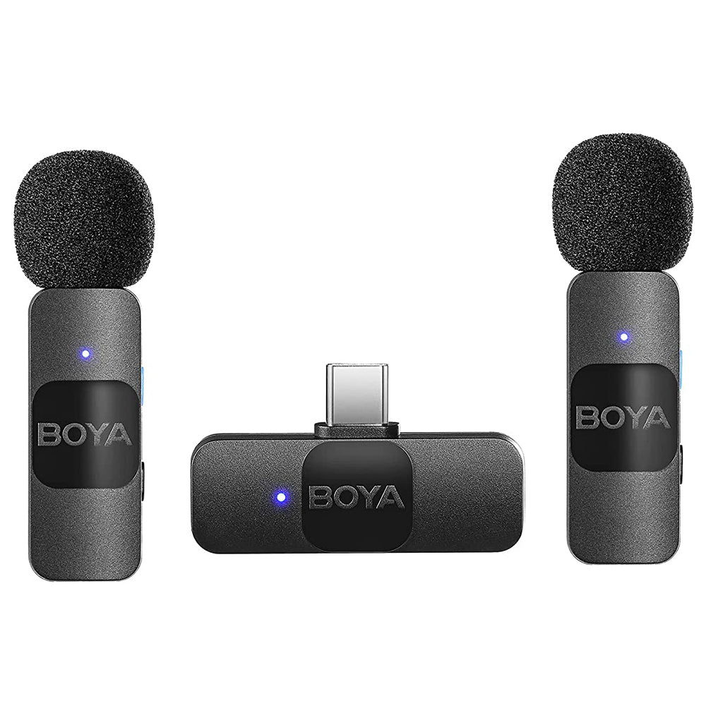 Boya BY-V20 Type-C 2.4GHz Dual Channel Wireless Microphone System - Black