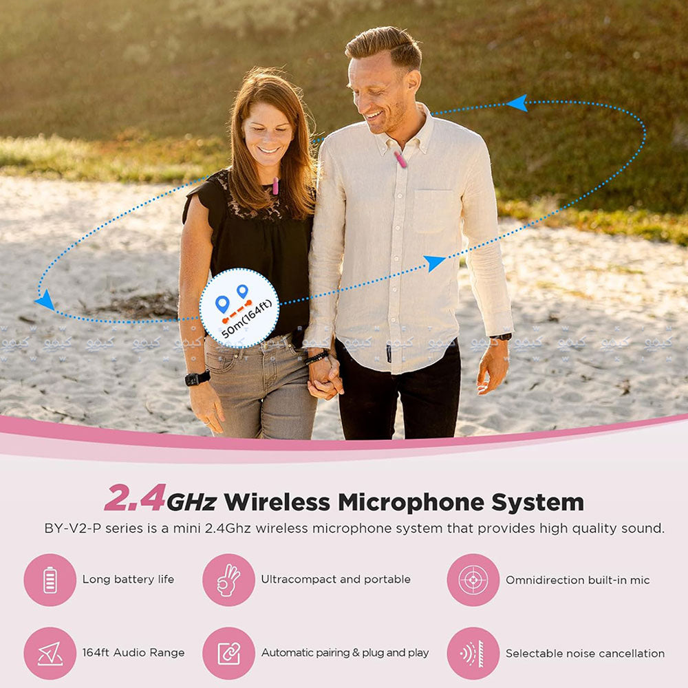 Boya BY-V20 Type-C 2.4GHz Dual Channel Wireless Microphone System