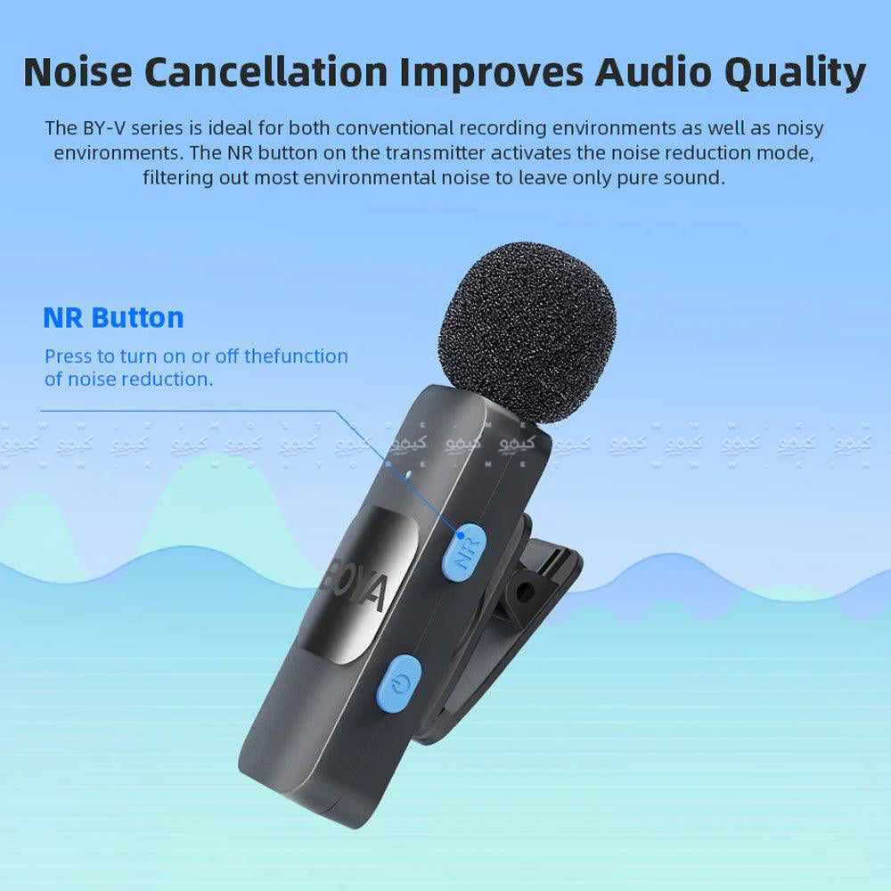 Boya BY-V20 Type-C 2.4GHz Dual Channel Wireless Microphone System