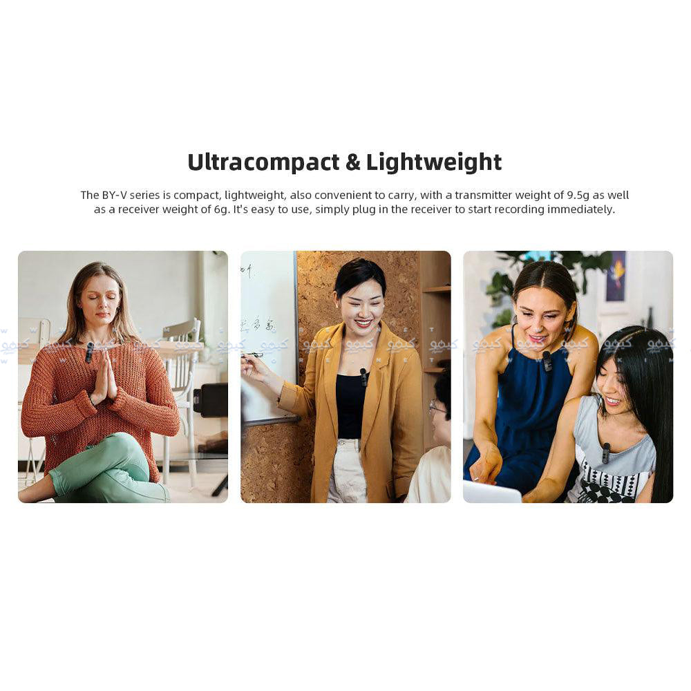 Boya BY-V20 Type-C 2.4GHz Dual Channel Wireless Microphone System