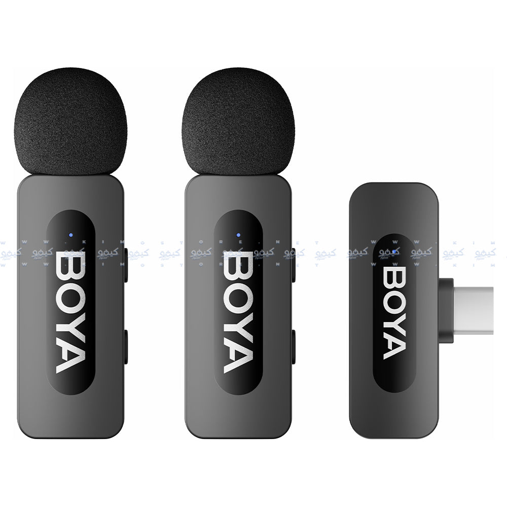 Boya BY-V20 (V2.0) Type-C 2.4GHz Dual Channel Wireless Microphone System - Black