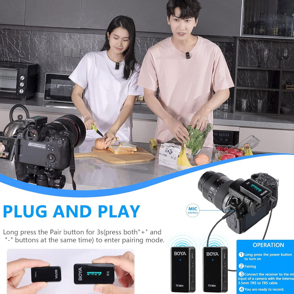 BY-XM6-S1 Mini 2.4GHz Wireless Microphone System