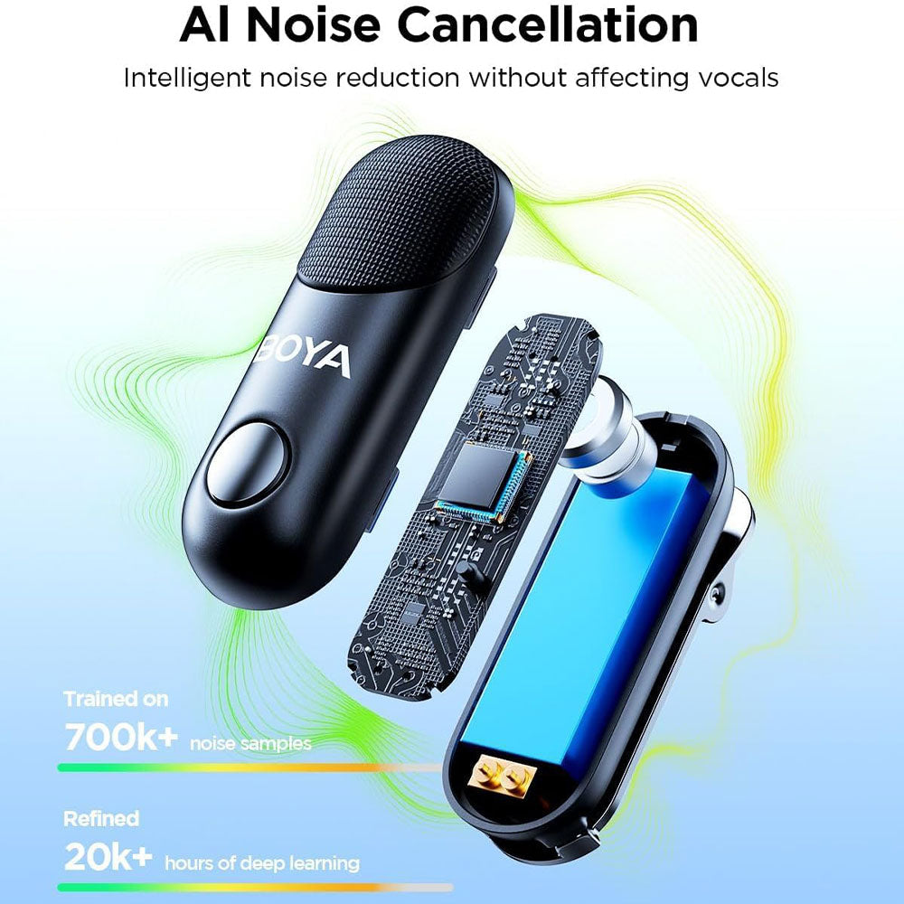 نظام ميكروفون لاسلكي بويا ثنائي القناة 2 في 1 Magic-04 - أسود