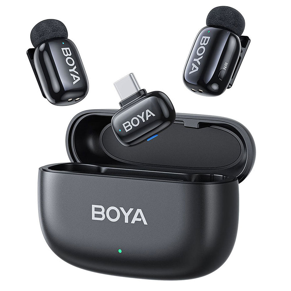 Boya Mini-14 Type-C 2.4GHz Dual Channel Wireless Microphone System - Black