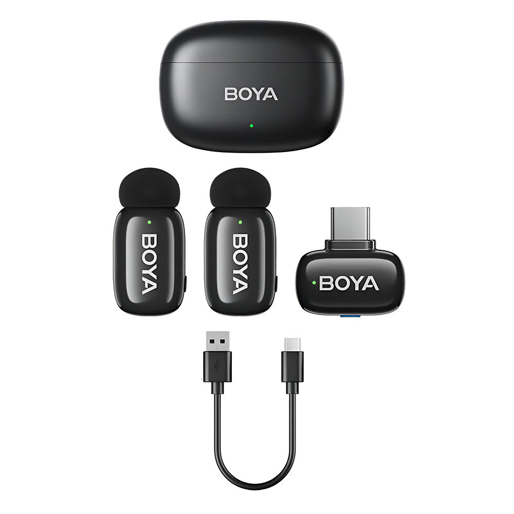 Boya Mini-14 Type-C 2.4GHz Dual Channel Wireless Microphone System - Black