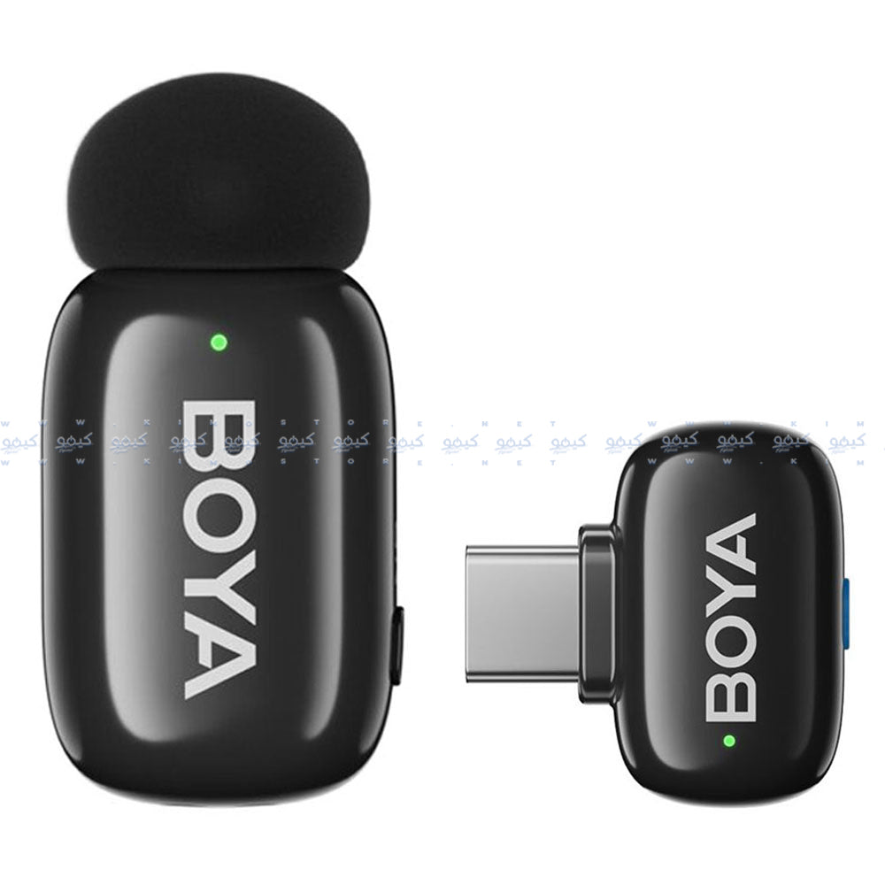 نظام ميكروفون بويا لاسلكي بمنفذ تايب سي 2.4 جيجاهرتز Mini-17 - أسود