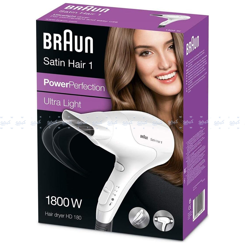 Braun Hair Dryer Satin Hair 1 BRHD180E 1800W - White