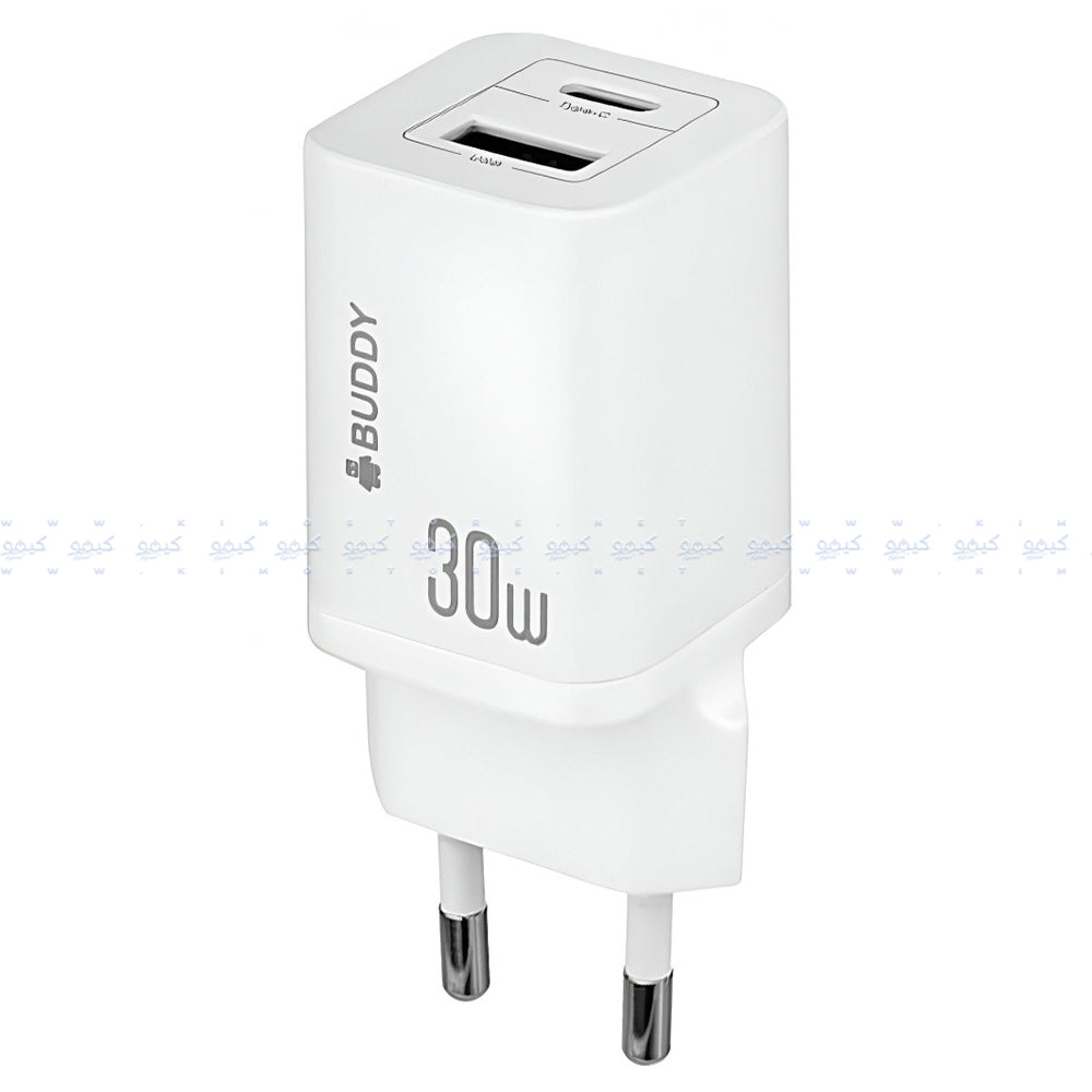 Buddy H30 Mini Wall Charger PD Type-C + USB 30W Fast Charging