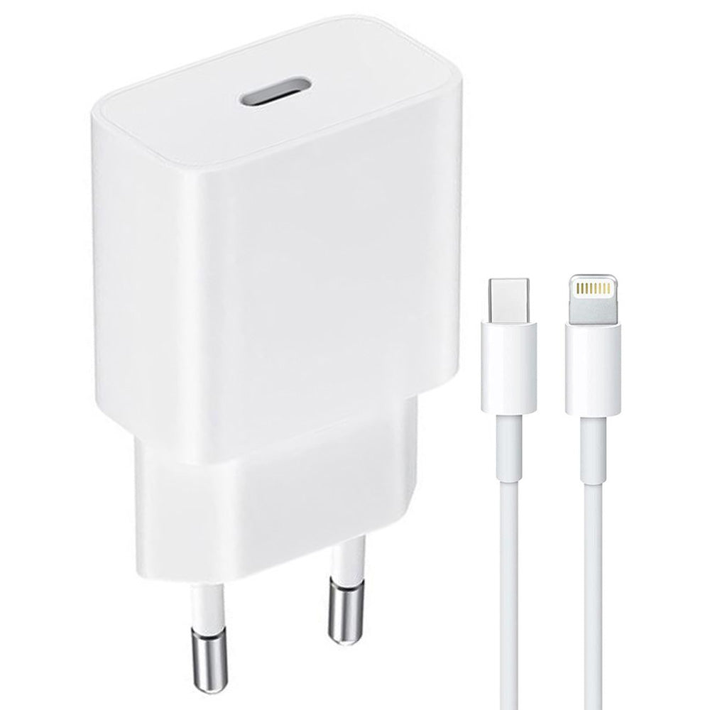 Cell Tel Turbo 1 Wall Charger Type-C + Type-C To Lightning Cable 3A 25W Fast Charging