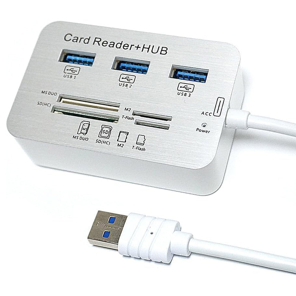 محول موزع يو اس بي 3.0 7 في 1 - فضي