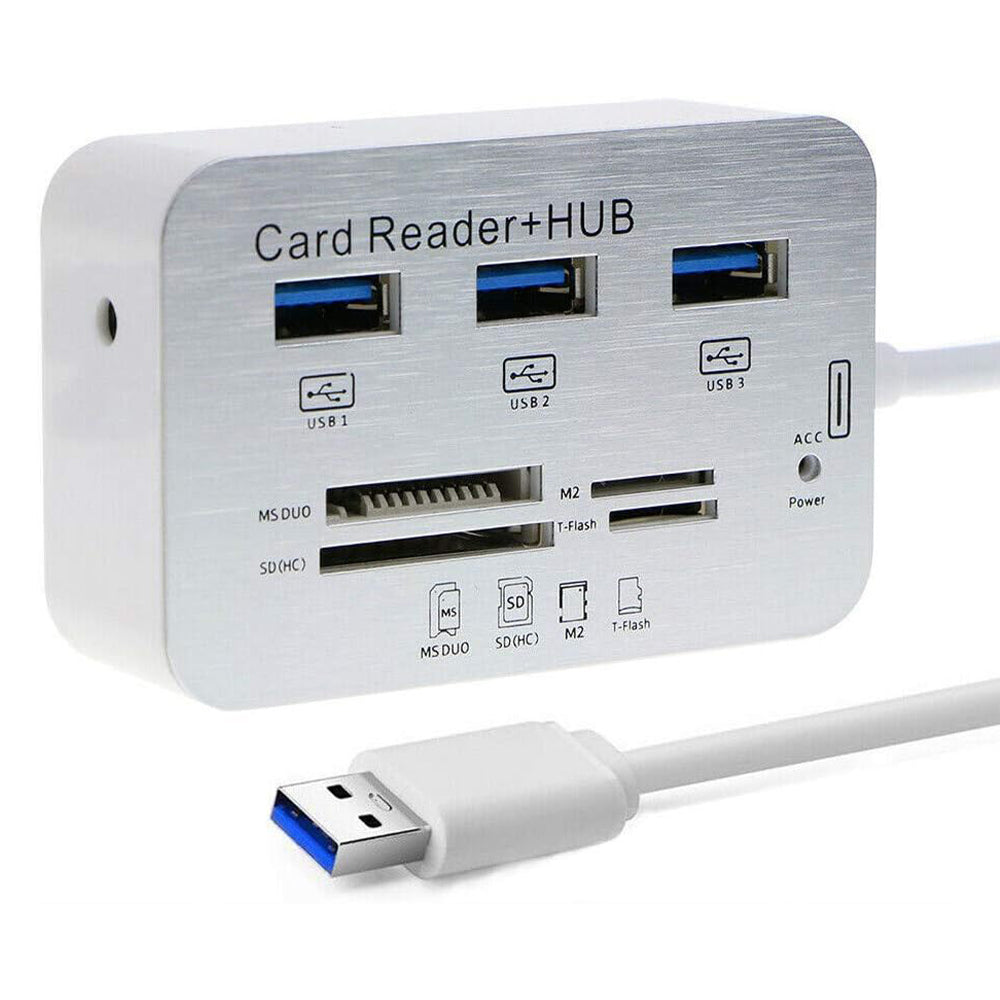 محول موزع يو اس بي 3.0 7 في 1 - فضي