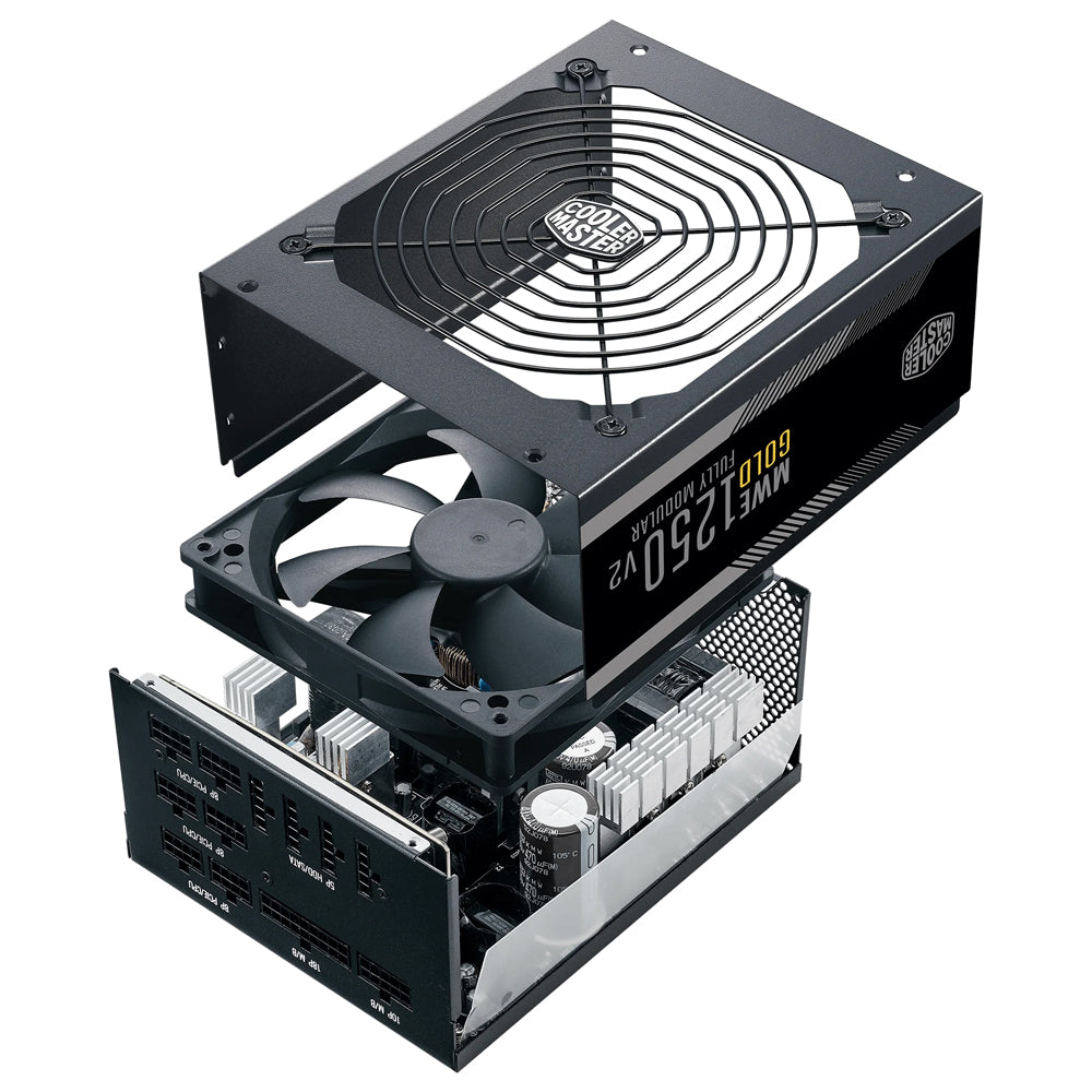 Cooler Master MWE Gold 1250 V2 Full Modular 1250W 80 PLUS Gold Efficiency Power Supply - Black