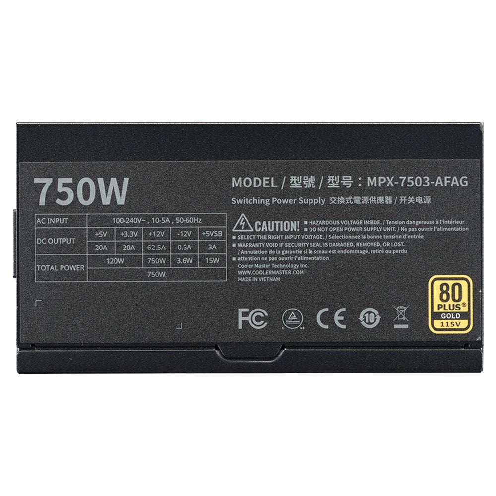 Cooler Master MWE Gold 750 V3 Full Modular 750W 80 PLUS Gold Certified Power Supply