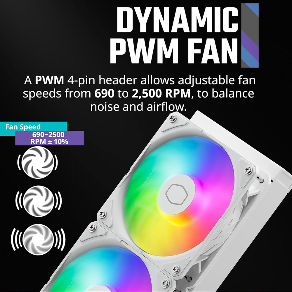 Cooler Master MasterLiquid 240 Atmos White ARGB CPU Liquid Cooler