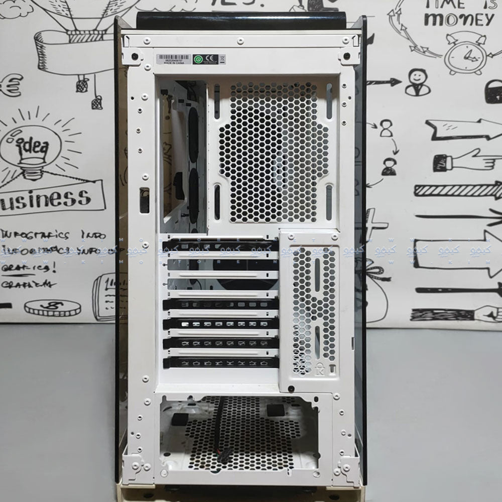 كيس ميد تاور كورسير RGB جيمنج Crystal 570X - ابيض (بدون مراوح) (استعمال)