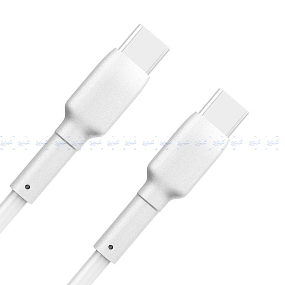 كابل شاحن موبايل كوجر تايب سي إلى تايب سي بقوة 60 وات شحن سريع 1 متر L4 - أبيض