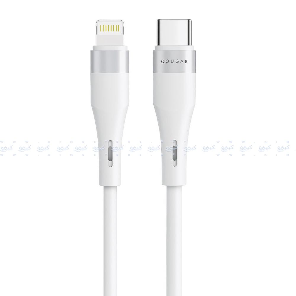 كابل شاحن موبايل كوجر تايب سي إلى لايتنينج بقوه 30 وات شحن سريع 1 متر L7 - أبيض