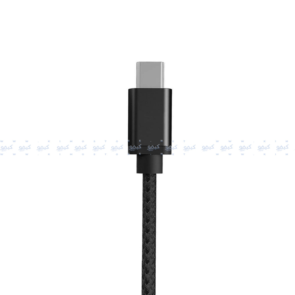 كابل شاحن موبايل كوجر يو اس بي إلى تايب سي بقوة 5 امبير شحن سريع 1 متر LK2 - أسود