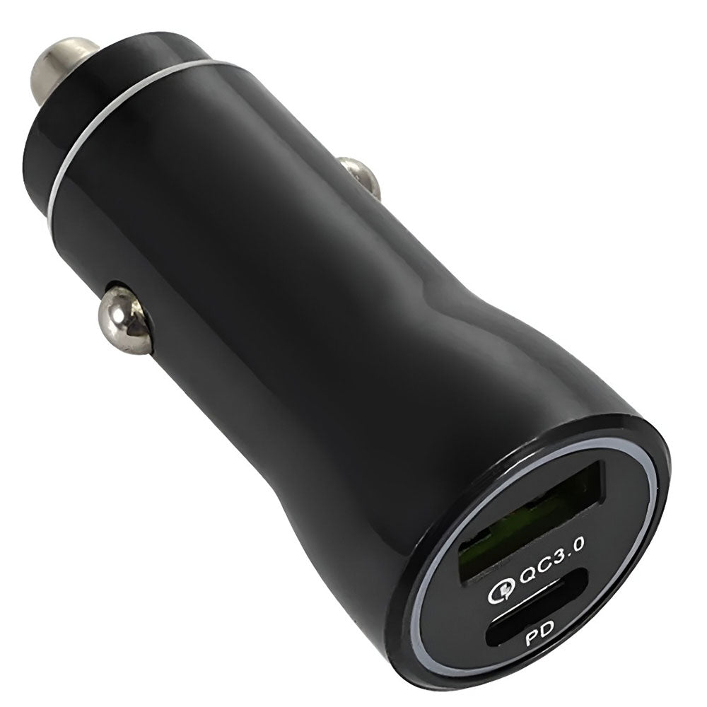 Cougar R3 Car Charger PD Type-C + QC USB 38W Fast Charging - Black