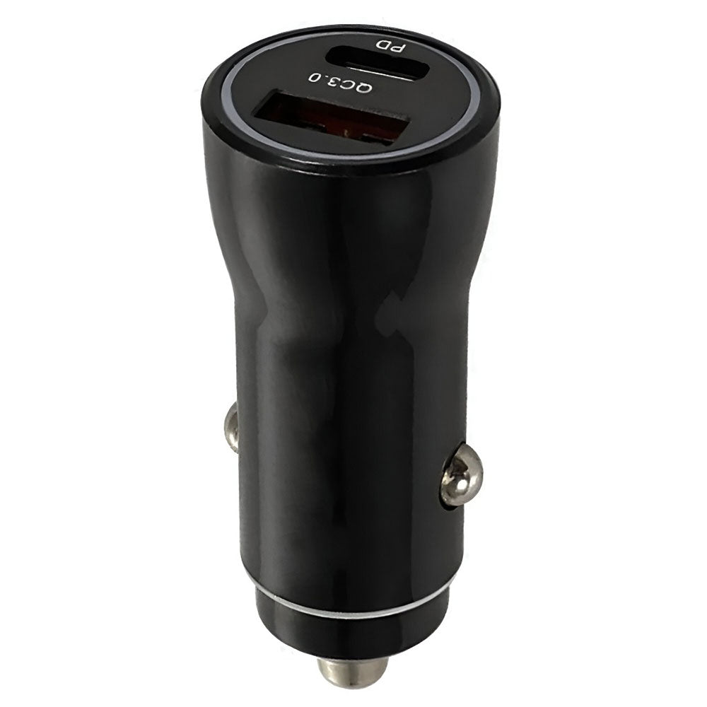 شاحن سيارة للموبايل كوجر بمنفذ تايب سي PD + منفذ يو اس بي QC بقوة 45 وات شحن سريع R3 - أسود